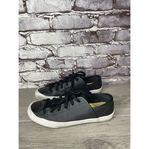 Kate Spade Saturday PF-Flyers Black Leather Low Top Sneakers Women Sz 8M US/39EU - Picture 16 of 16
